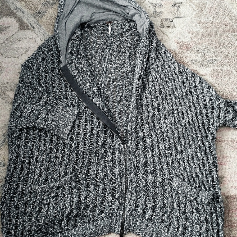 Free people oversized zip up sweater